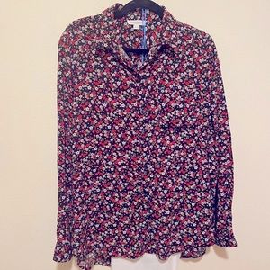 beachlunchlounge light button down floral top
